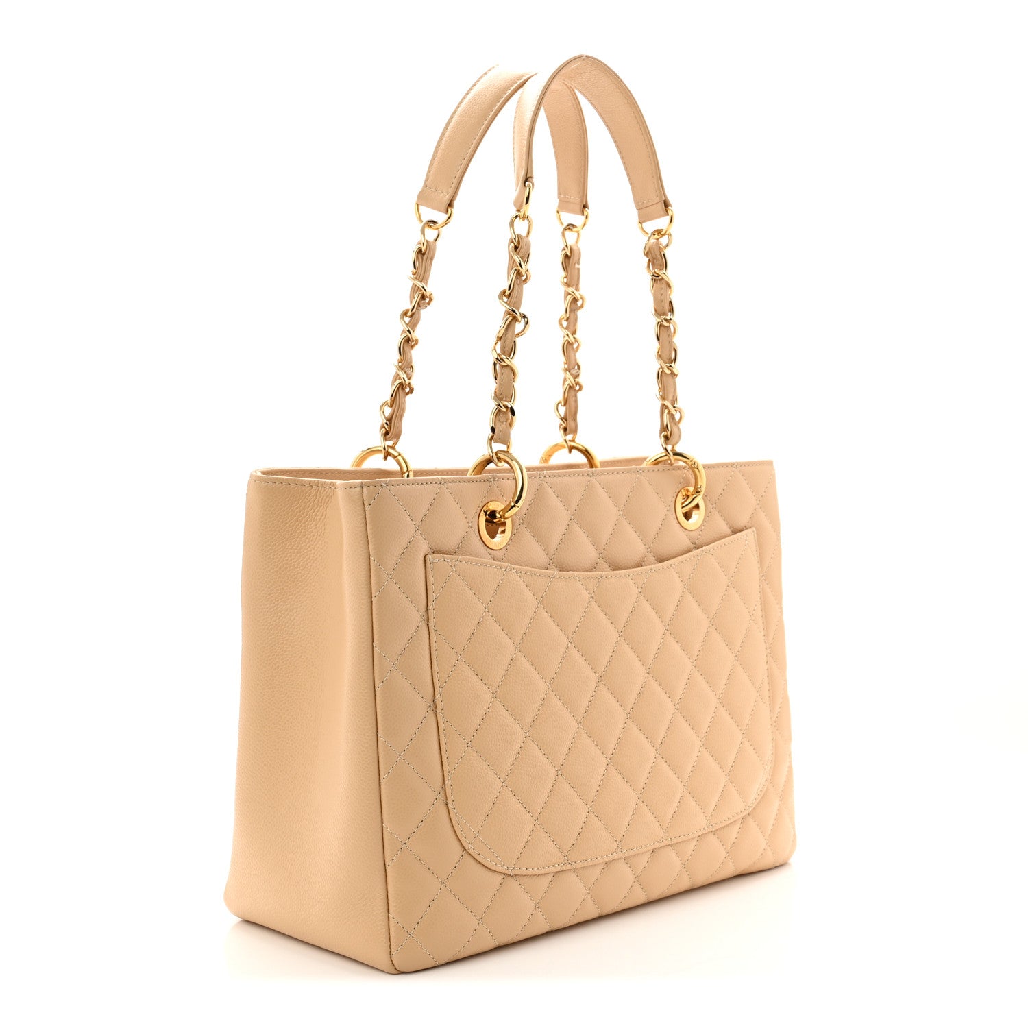 Chanel Caviar Quilted Grand Shopping Tote GST Beige Clair 3 of 10