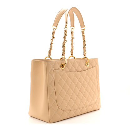 Chanel Caviar Quilted Grand Shopping Tote GST Beige Clair 3 of 10