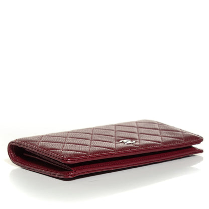 Chanel Caviar Quilted Yen Wallet Dark Red 4 of 9
