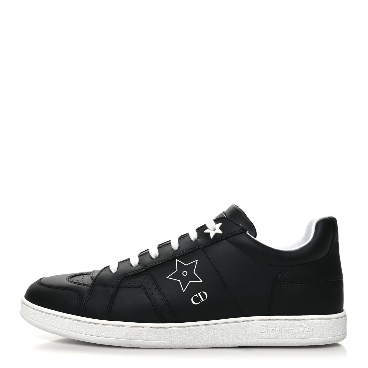 Calfskin Dior Star Low Top Sneakers 39 Black