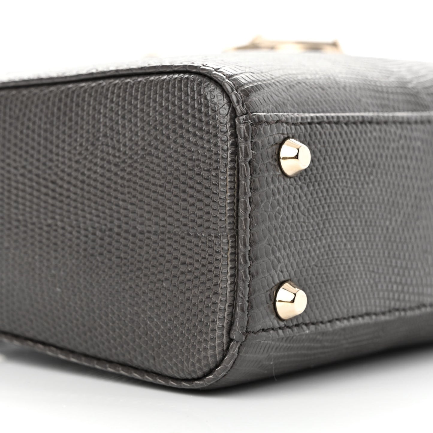 Lizard Mini Lady Dior Gris Fume