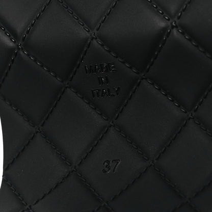 Chanel Lambskin CC Platform Sandals 37 Black 8 of 14