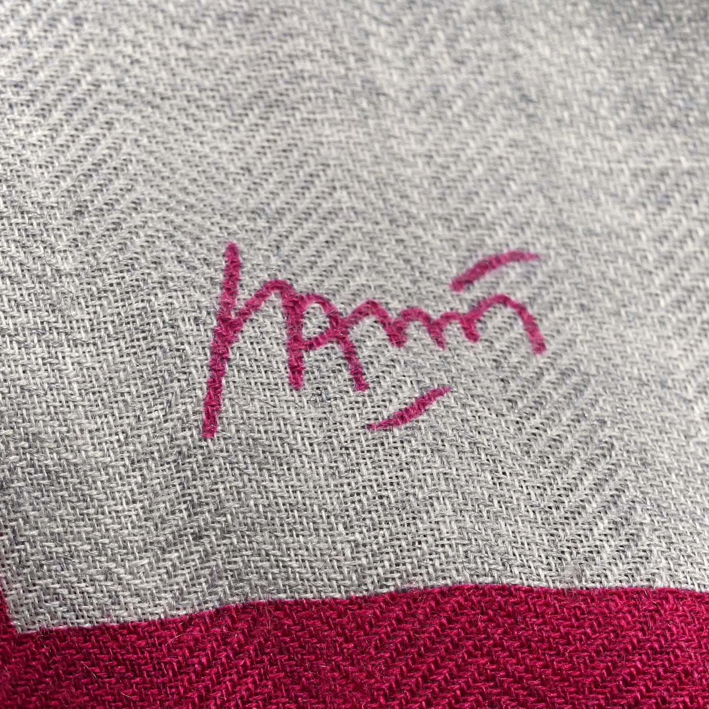 Cashmere Silk Chevaux Au Pre Shawl 140 Fuchsia