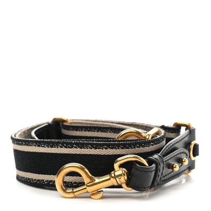 Christian Dior Canvas Embroidered Shoulder Strap Black 1 of 6