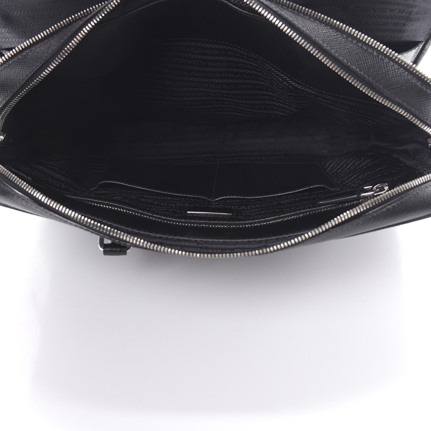 Prada Saffiano Cuir Briefcase Black 7 of 17
