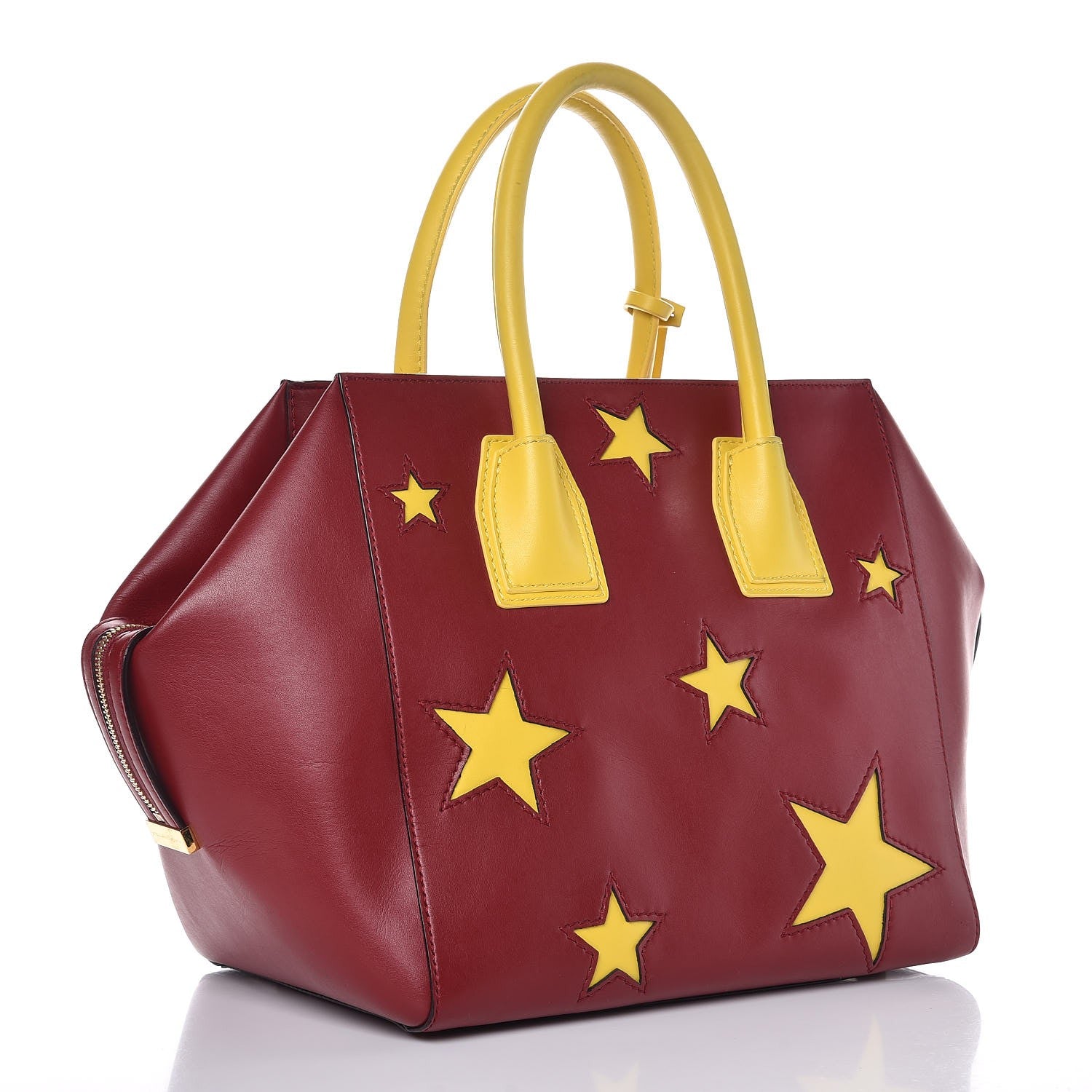 Stella McCartney Eco Alter Nappa Star Embossed Cavendish Boston Bordeaux Yellow 3 of 12