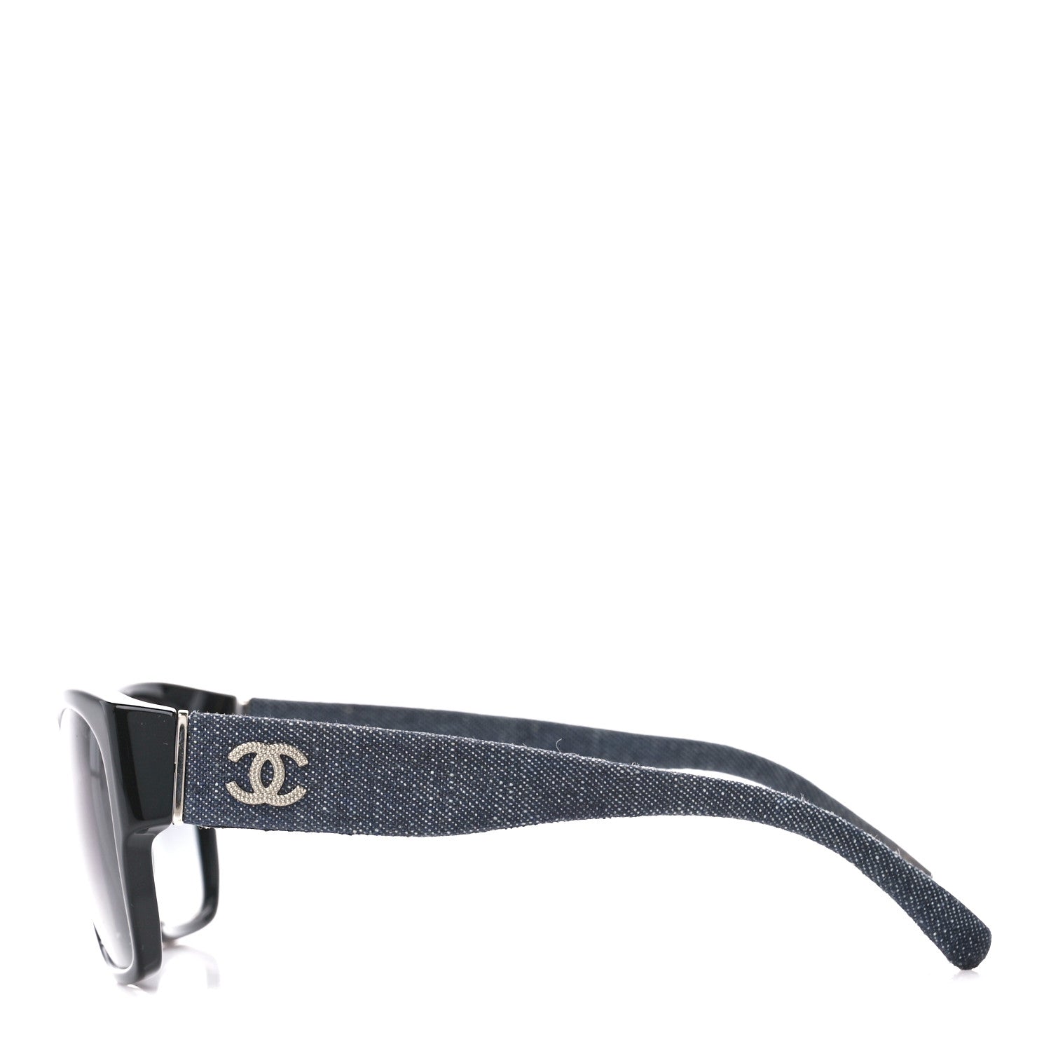 Chanel Acetate Denim CC Sunglasses Black Blue 3 of 8
