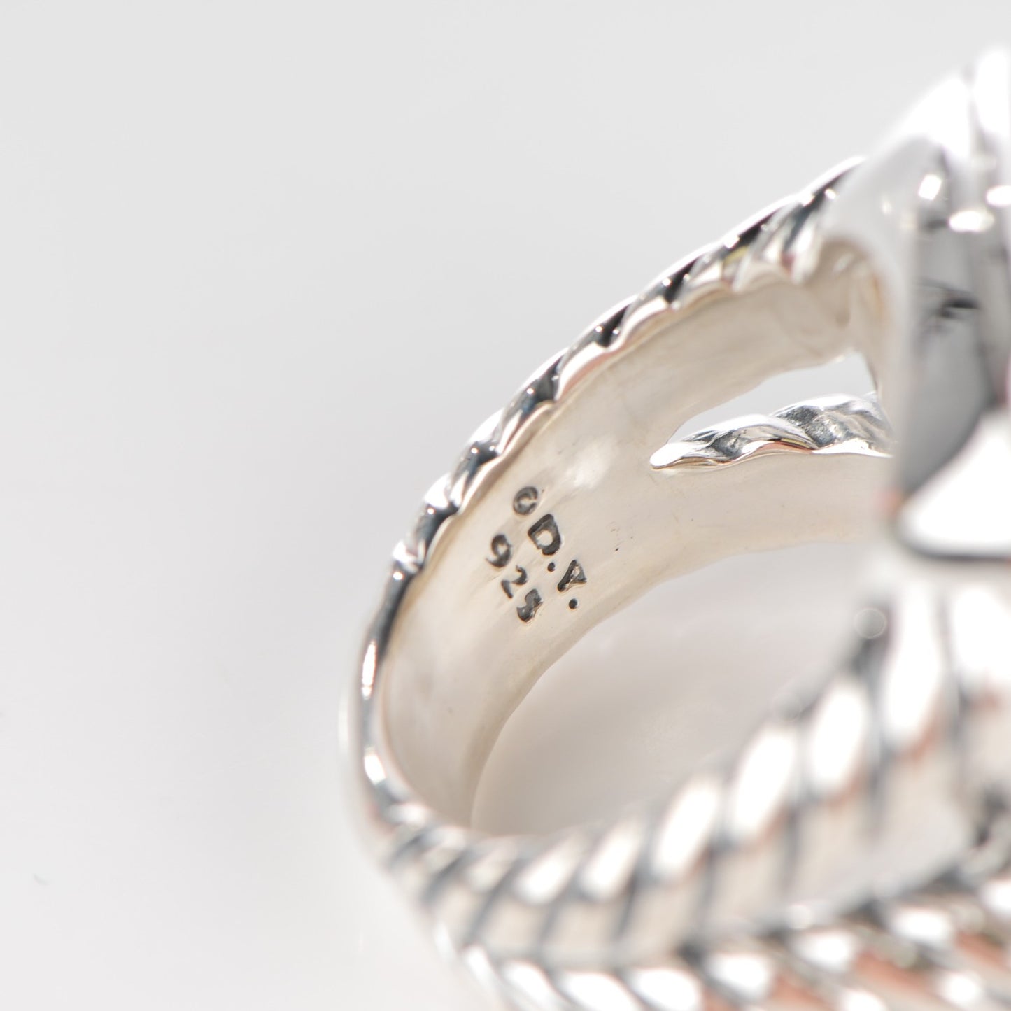 Sterling Silver Diamond 17mm Albion Pave Ring 53 6.5