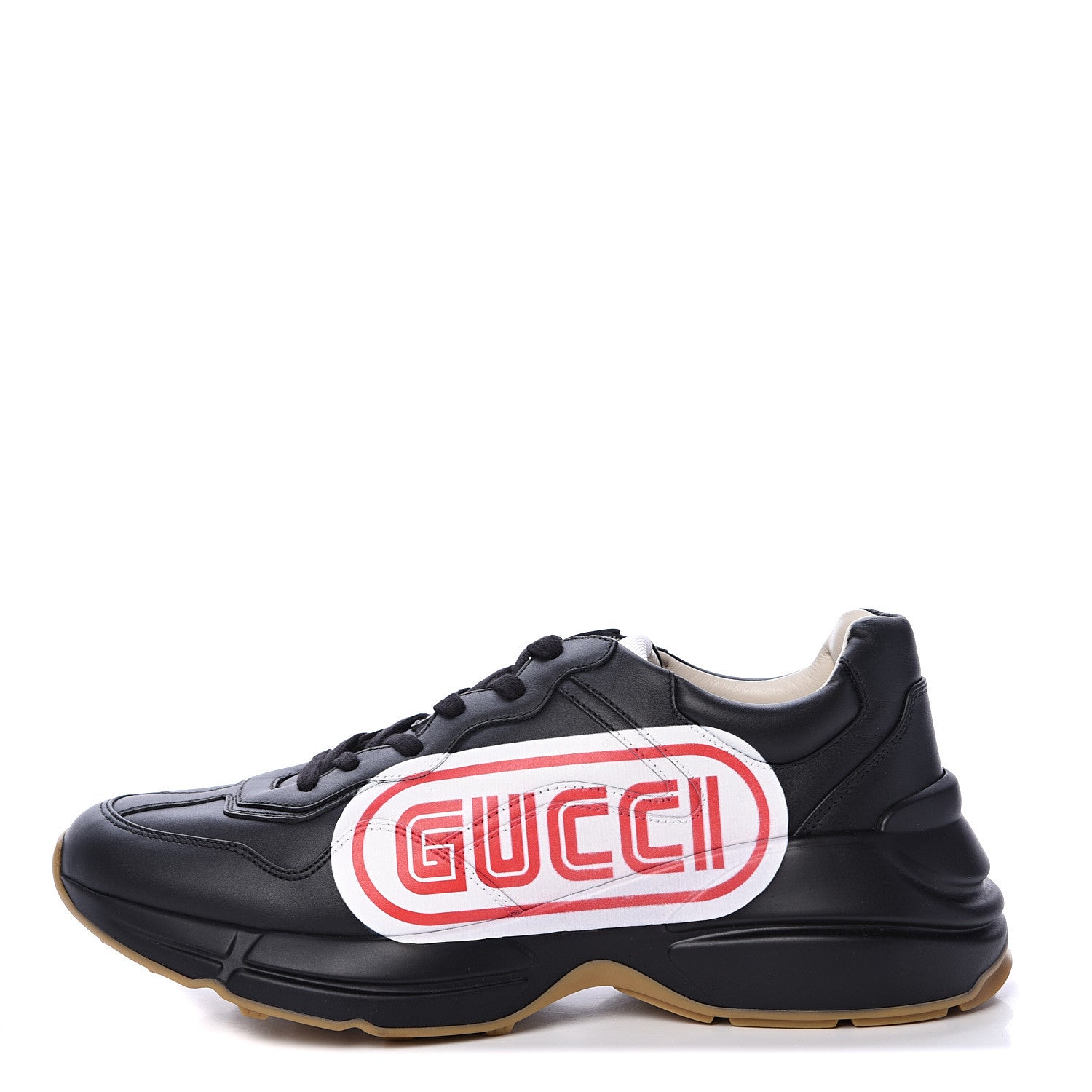 Gucci X SEGA Calfskin Logo Mens Rhyton Sneakers 9 Black 1 of 8