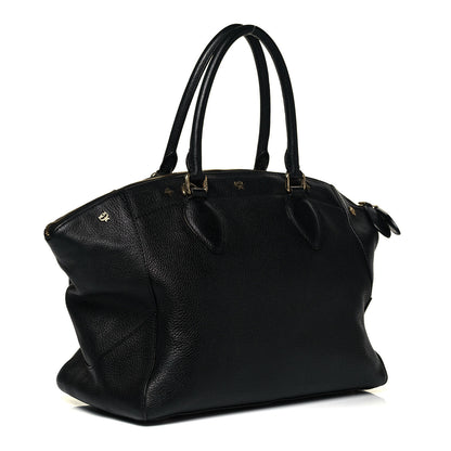 MCM Grained Calfskin Studded Satchel Black 3 of 9