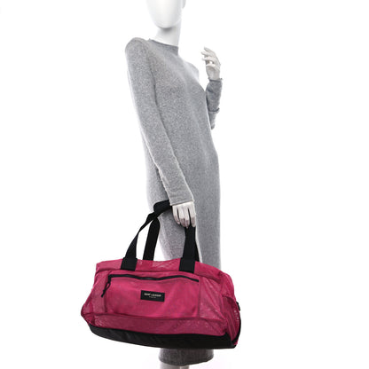Saint Laurent Nylon Mesh Duffle Bag Fuchsia 2 of 8