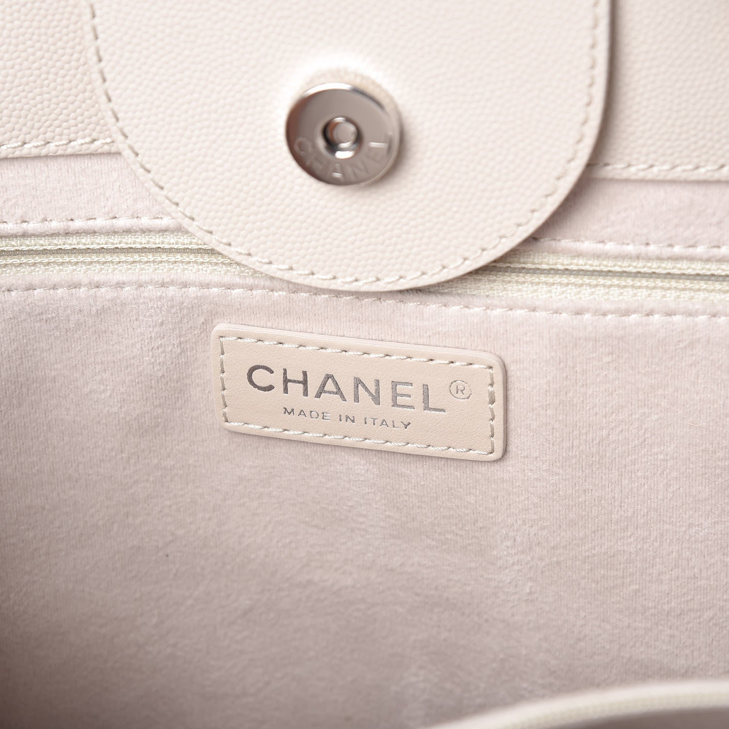 Chanel Caviar Small Studded Deauville Tote Ivory 8 of 11
