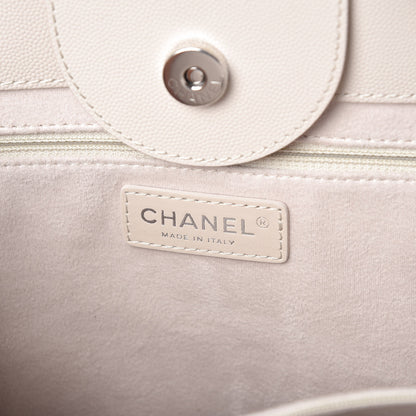 Chanel Caviar Small Studded Deauville Tote Ivory 8 of 11