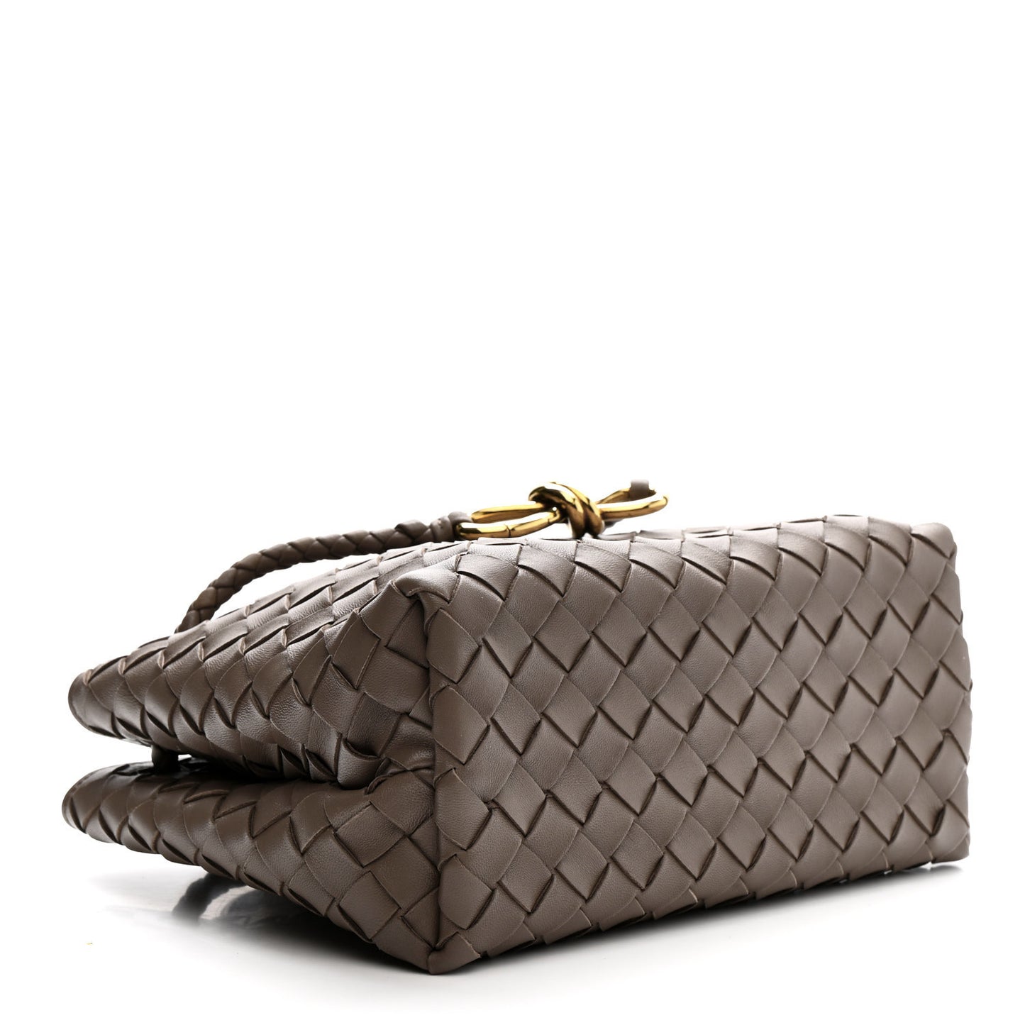 Nappa Intrecciato Small Andiamo Shoulder Bag Taupe Grey