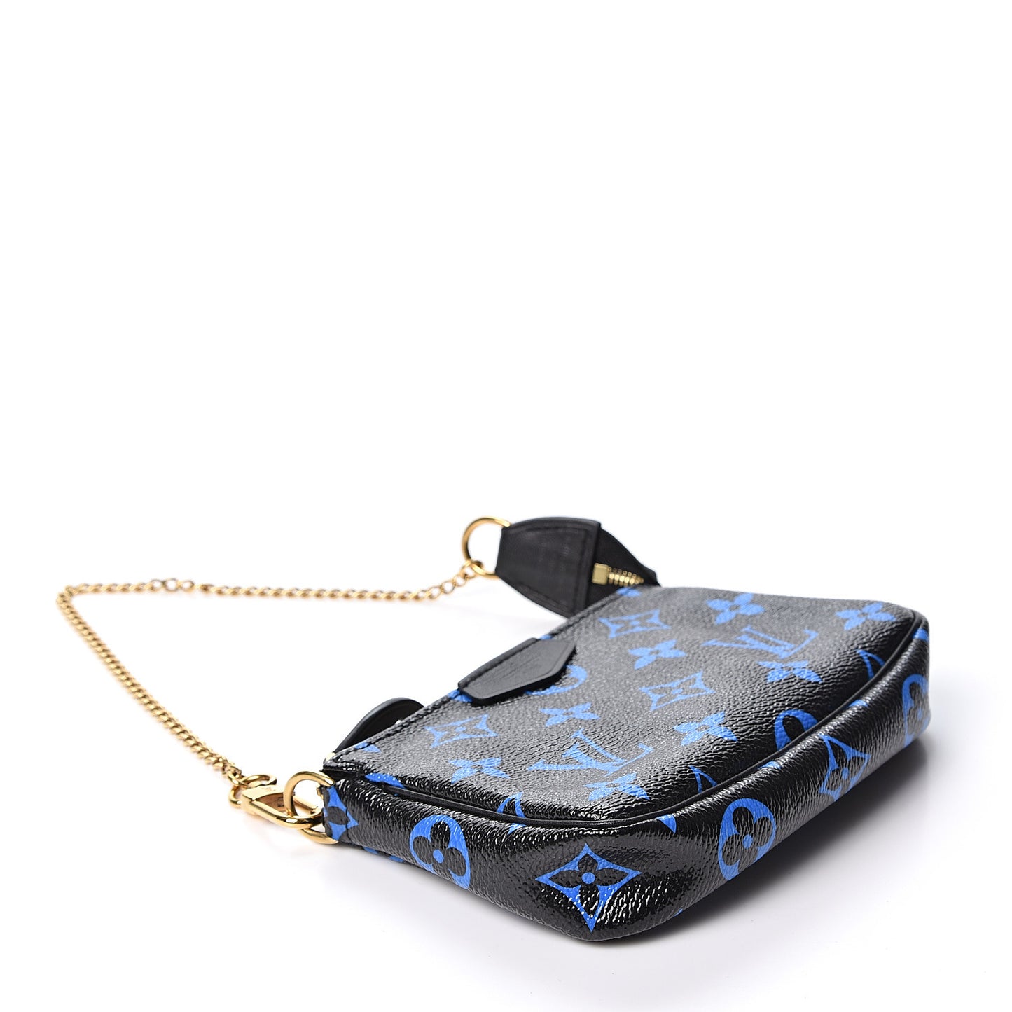 Colored Monogram Mini Pochette Accessories Blue Black