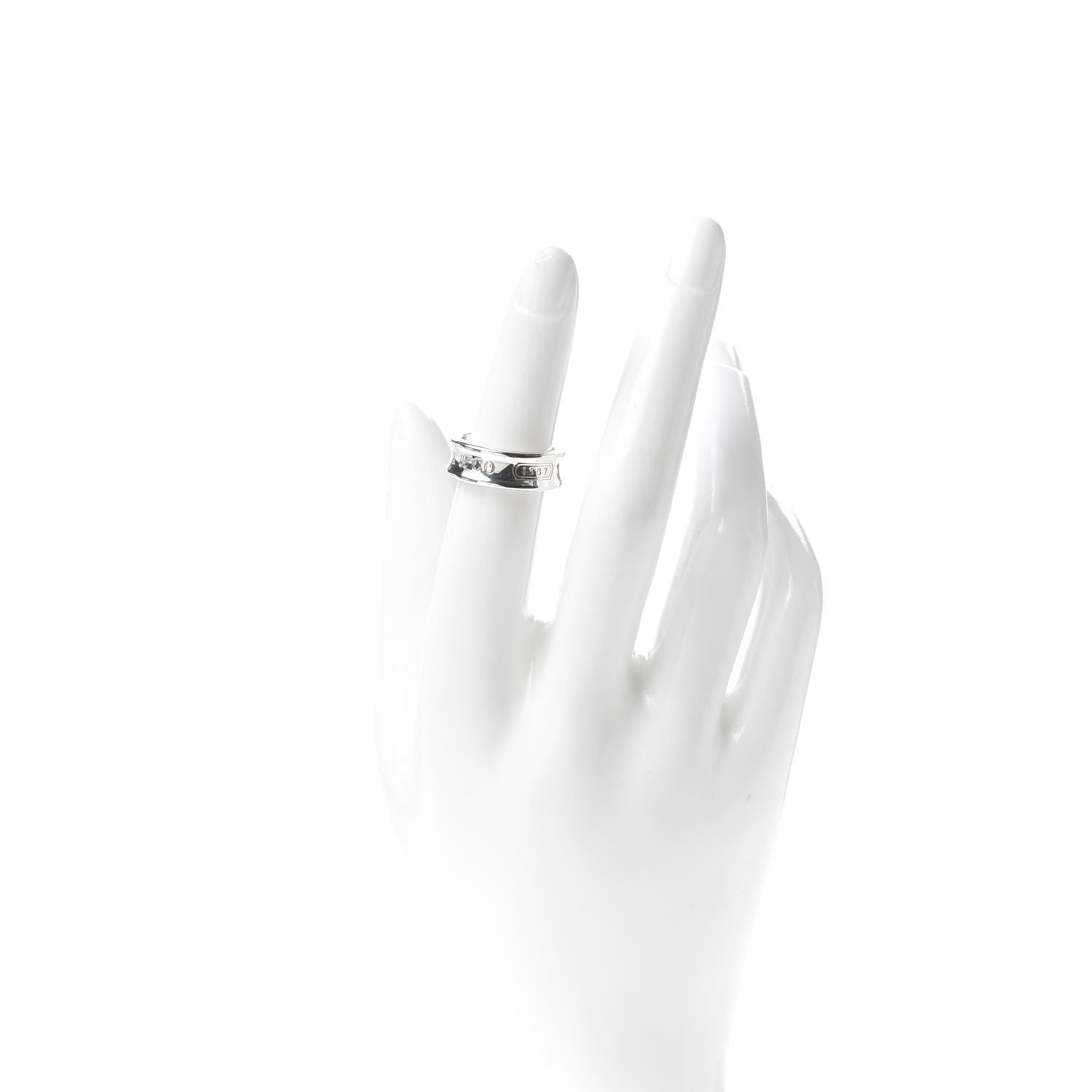 Tiffany Sterling Silver 1837 Band Ring 50 5.25 2 of 4