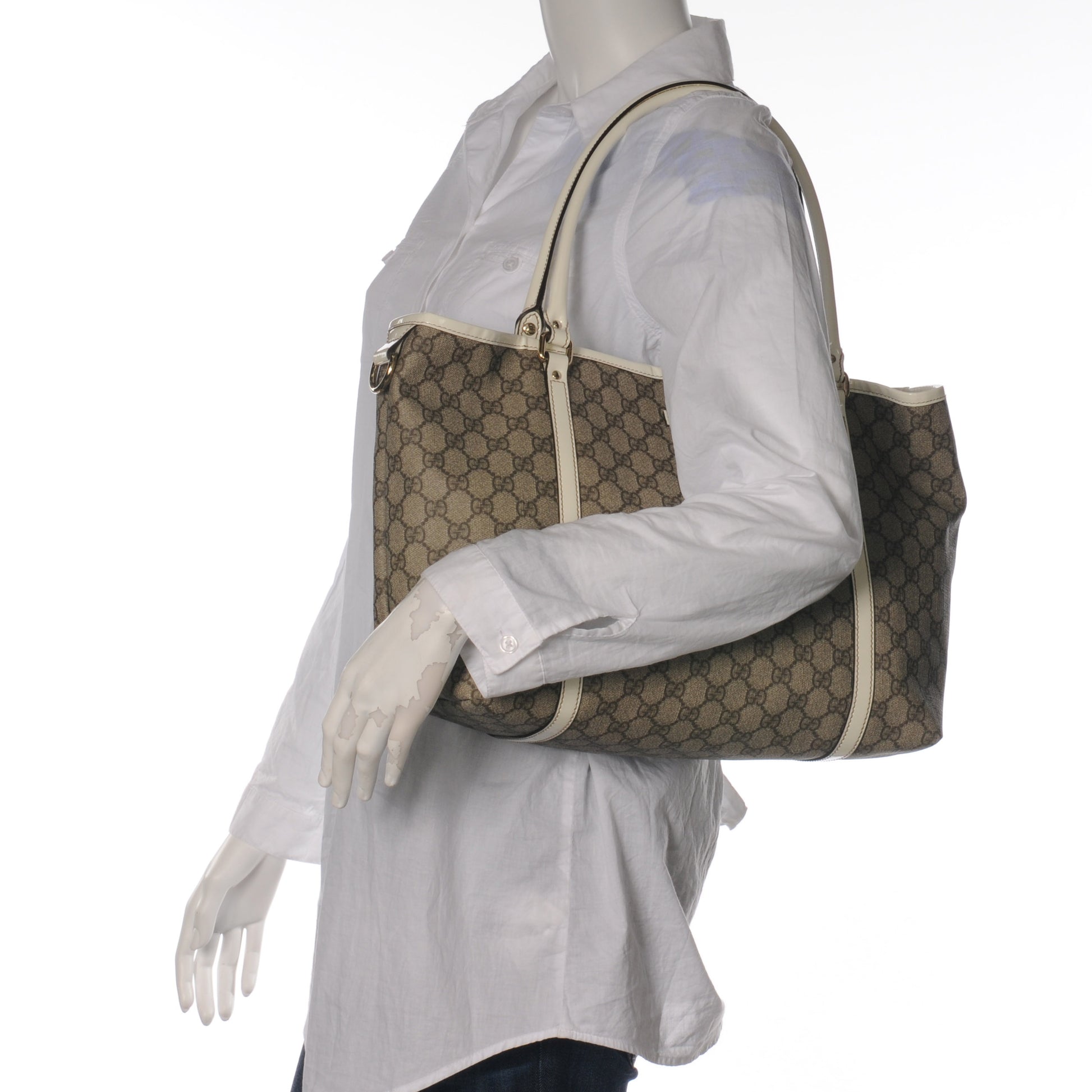Gucci Monogram Medium Joy Tote White 2 of 13