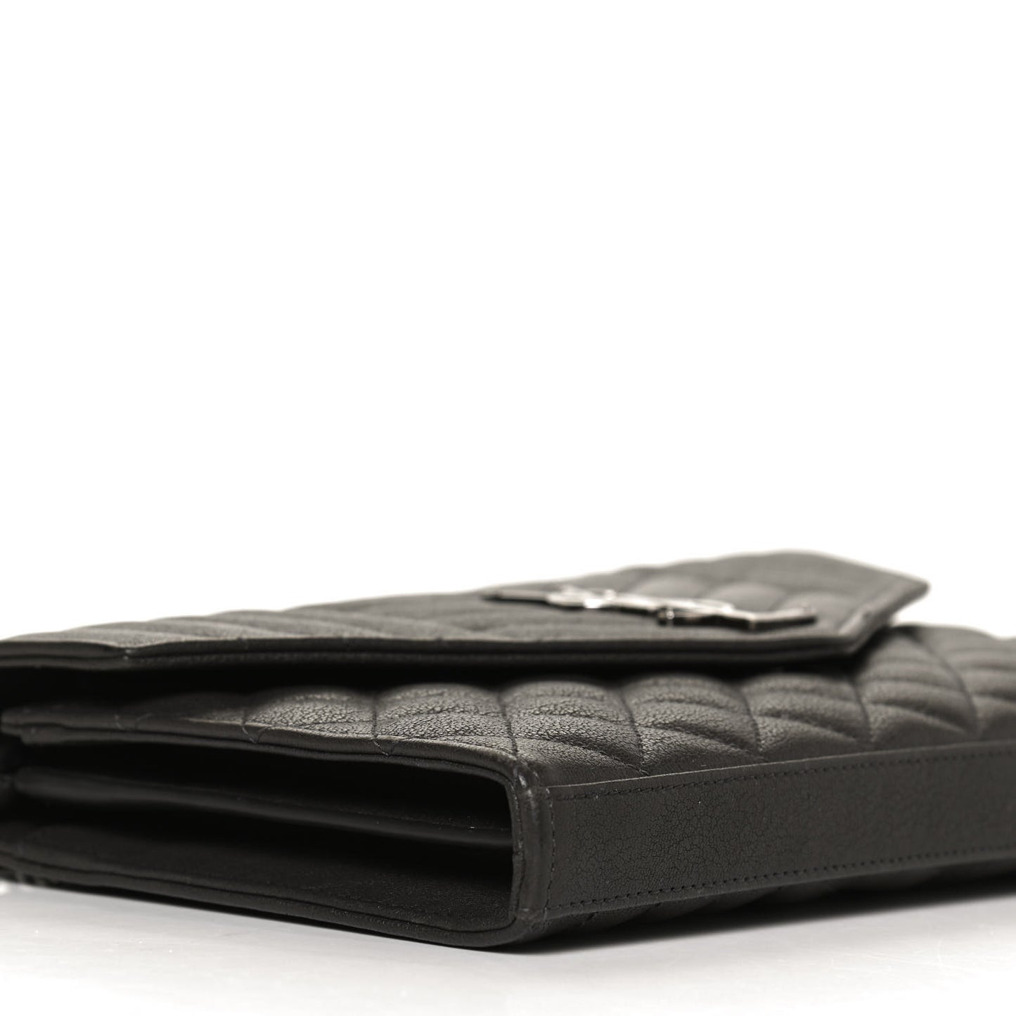 Sheepskin Tri-Quilt Monogram Envelope Chain Wallet Earth