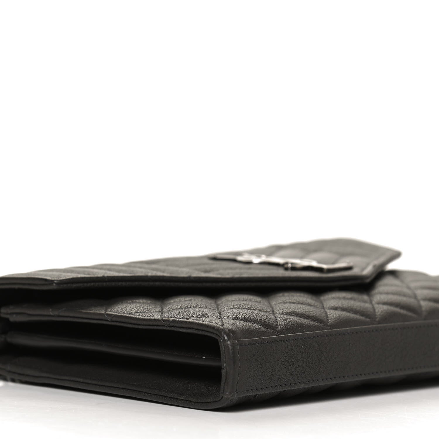 Saint Laurent Sheepskin Tri-Quilt Monogram Envelope Chain Wallet Earth 4 of 10