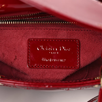 Christian Dior Patent Cannage Mini Lady Dior Red 6 of 9