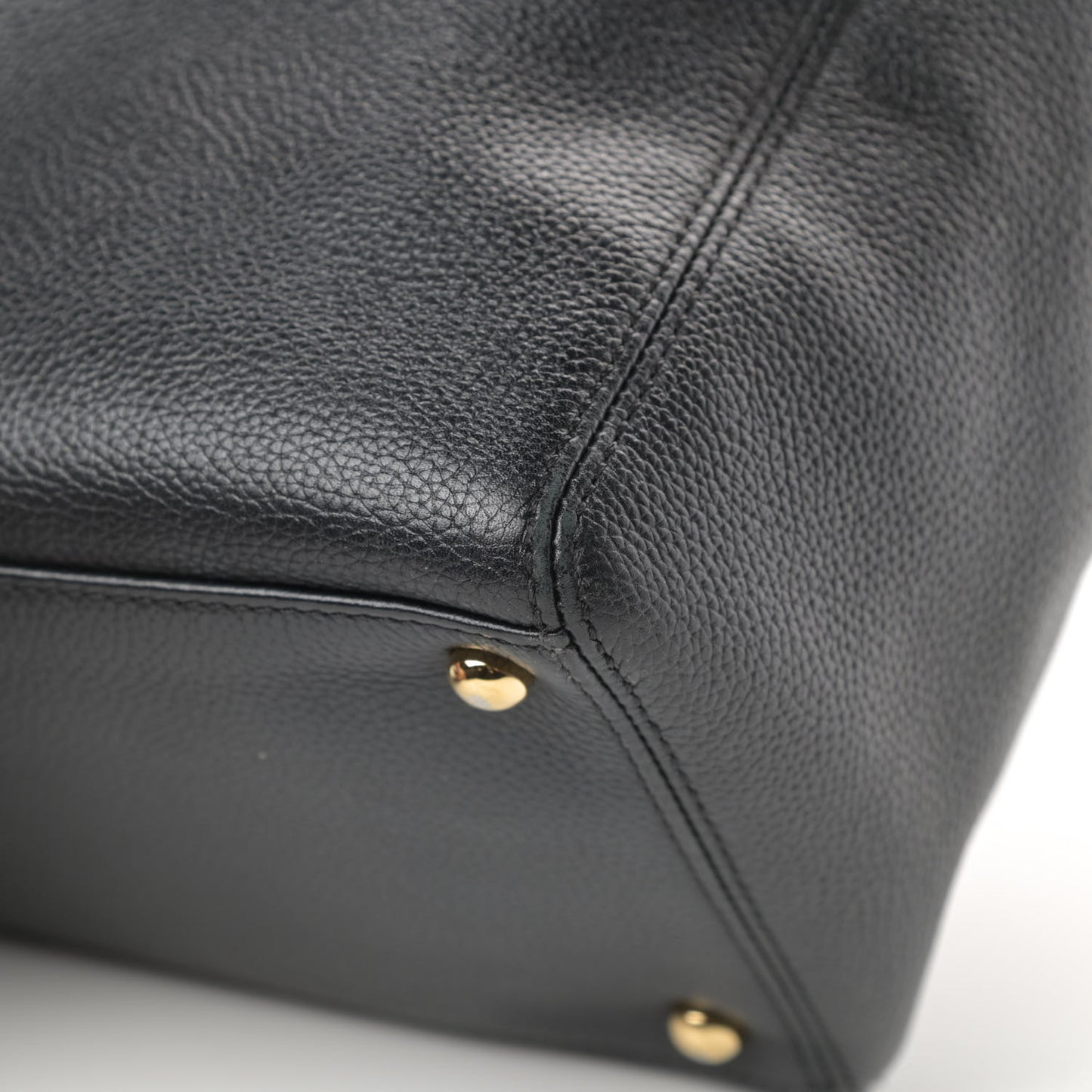 Calfskin Cerf Executive Shopper Tote Black