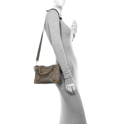 Balenciaga Chevre Gold Metallic Edge Hardware Mini City Gris Taupe 2 of 11