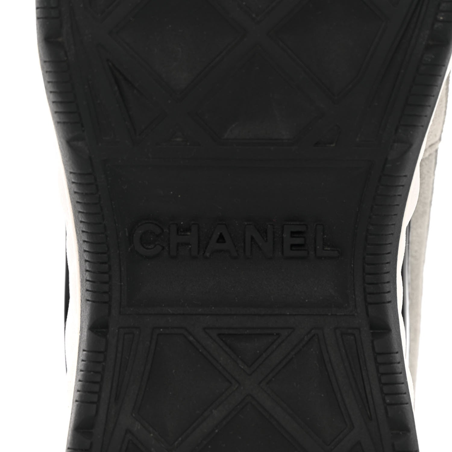 Chanel Fabric Suede CC Sneakers 37.5 White Light Grey Pink 8 of 10