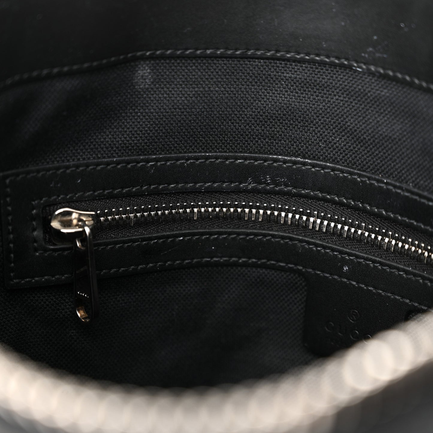 GG Supreme Monogram Appia Calfskin Web Flat Messenger Bag Black Grey