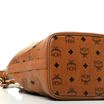 MCM Visetos Drawstring Bucket Bag Cognac 8 of 9