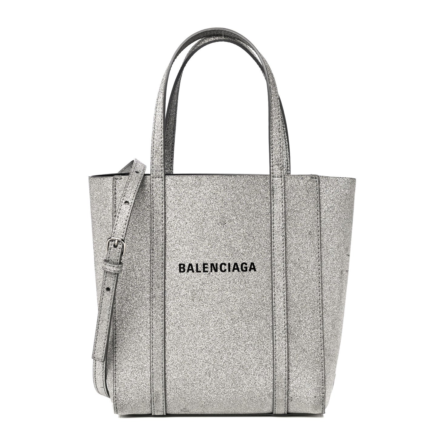 Glitter Calfskin XXS Everyday Tote Silver