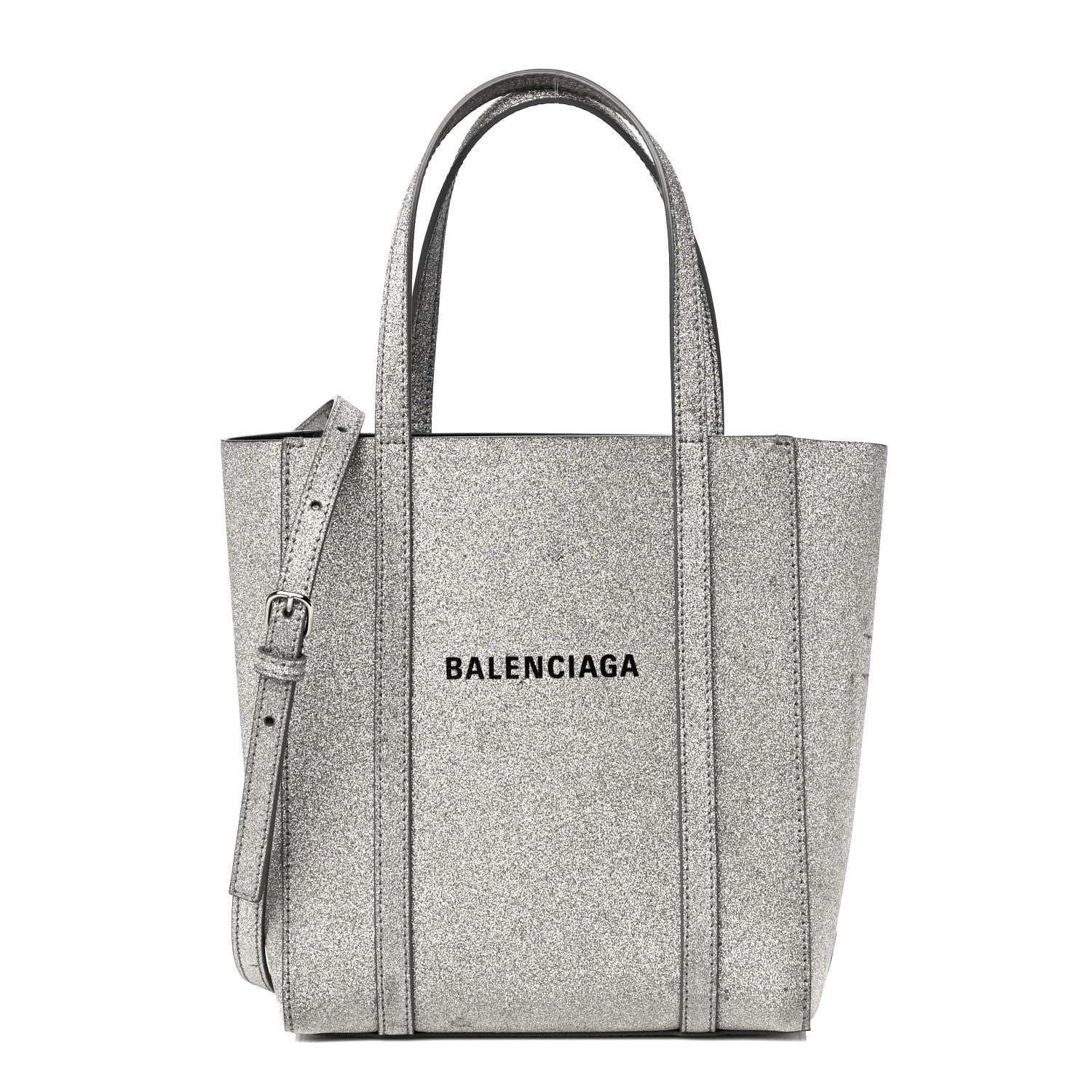 Balenciaga Glitter Calfskin XXS Everyday Tote Silver 1 of 13