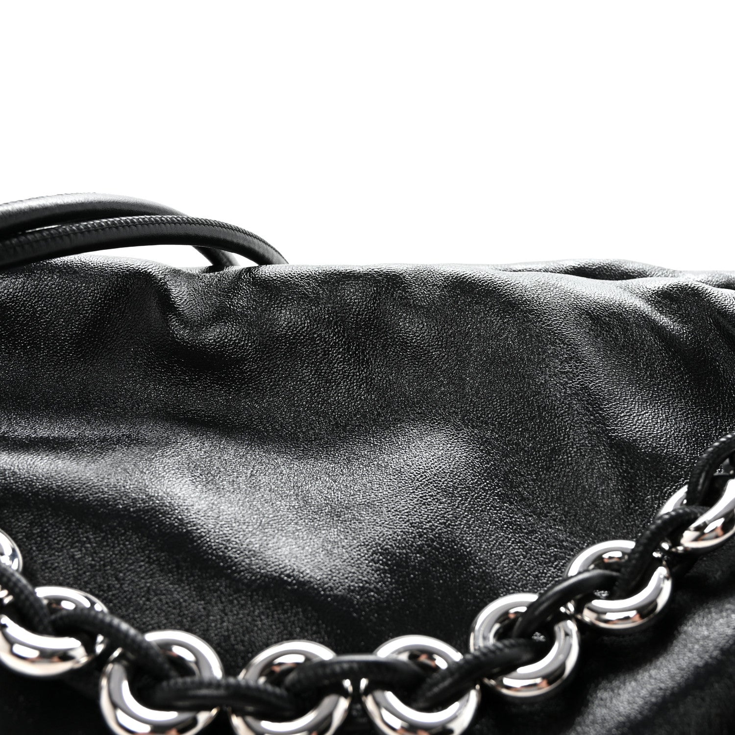 Loewe Patent Lambskin Donut Chain Large Flamenco Knot Clutch Black 7 of 9
