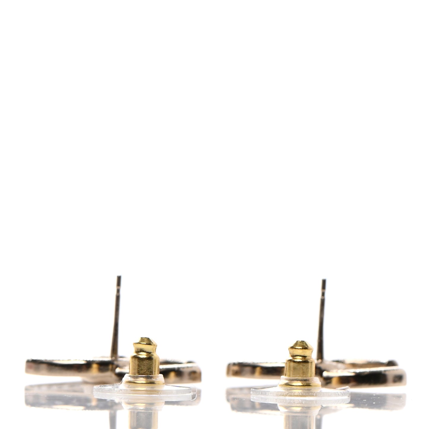 Crystal Large CC Earrings Gold