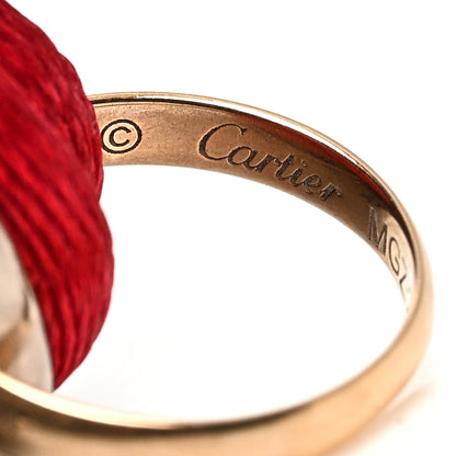 Cartier 18K Pink Yellow White Gold Trinity Cord Bracelet Red 3 of 4