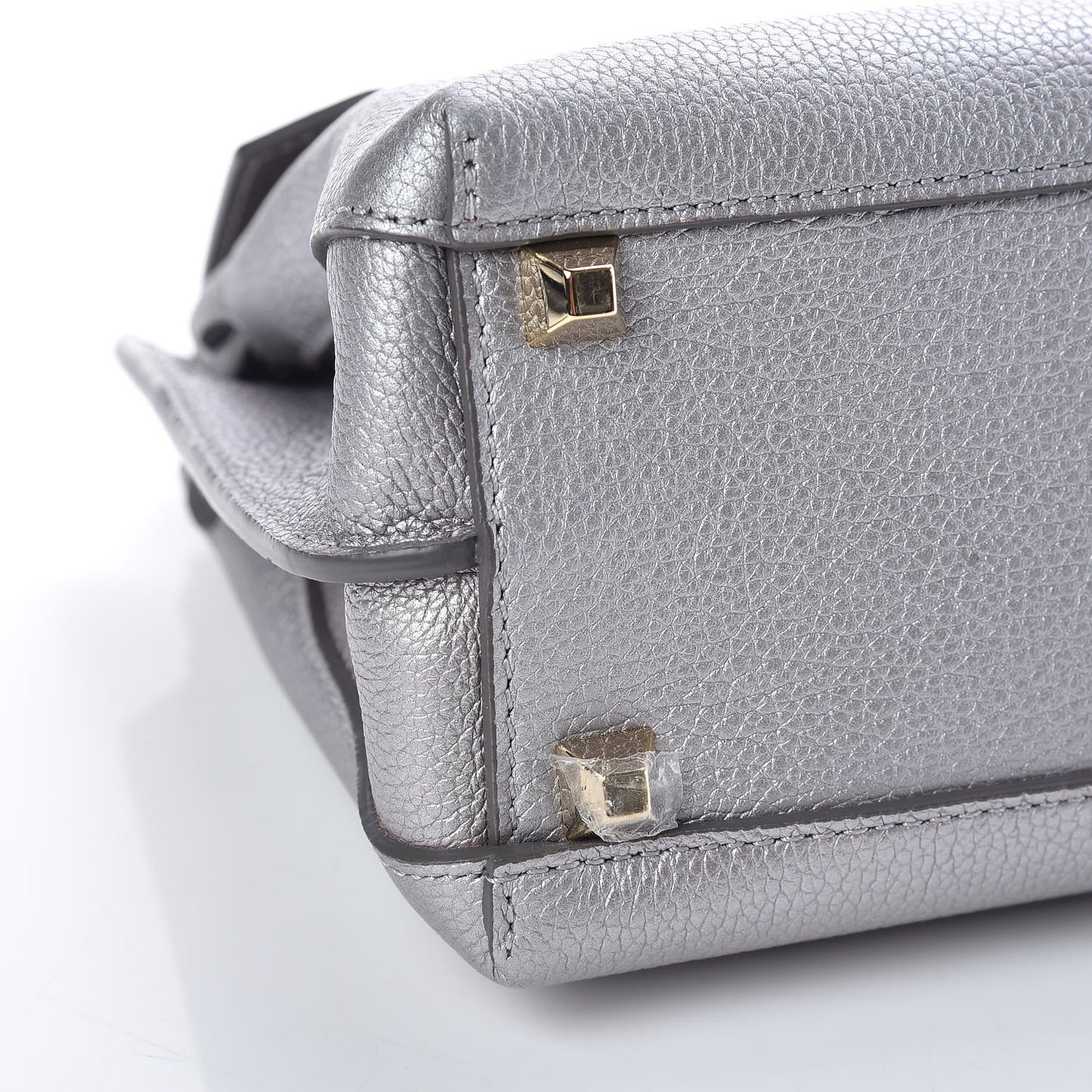 Grained Calfskin Mini Milla Backpack Silver