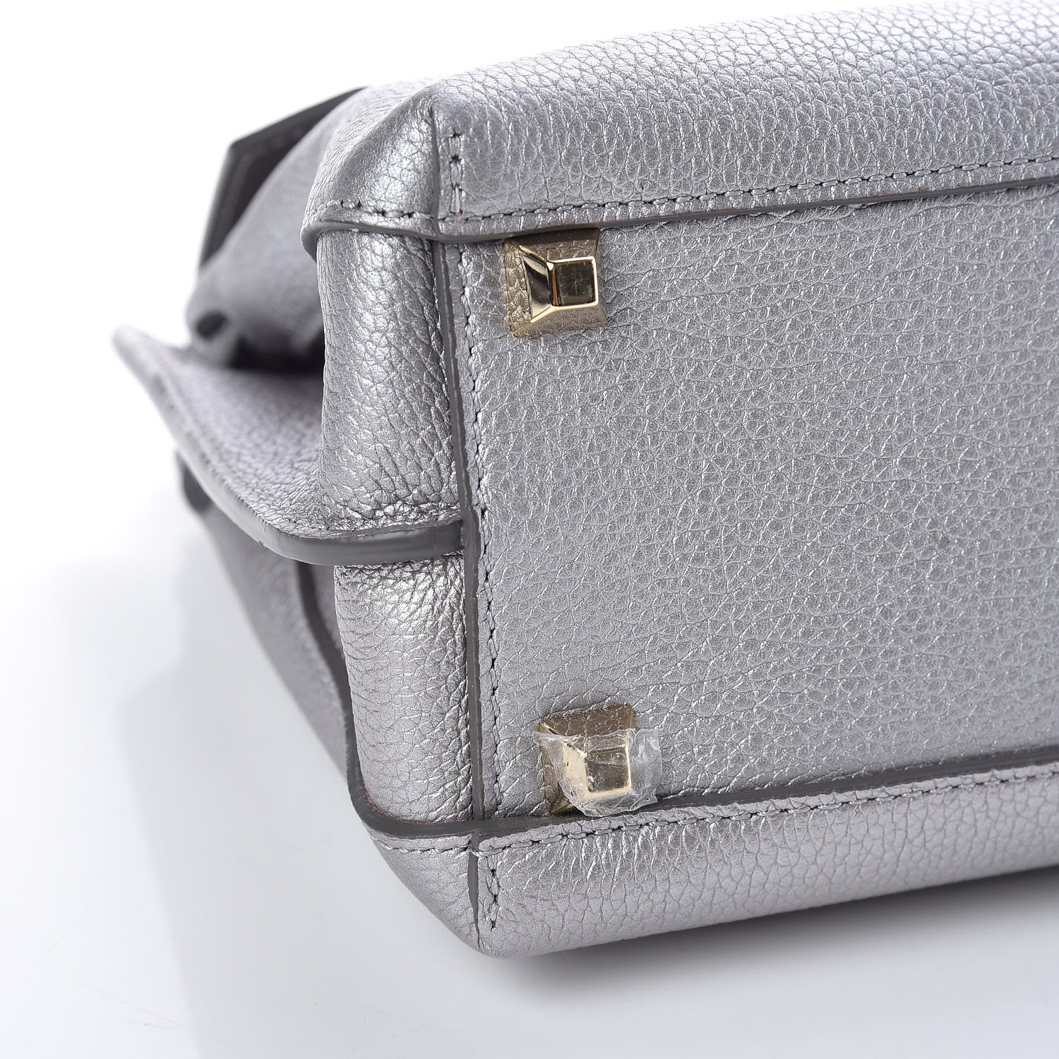 MCM Grained Calfskin Mini Milla Backpack Silver 5 of 10