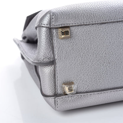 MCM Grained Calfskin Mini Milla Backpack Silver 5 of 10
