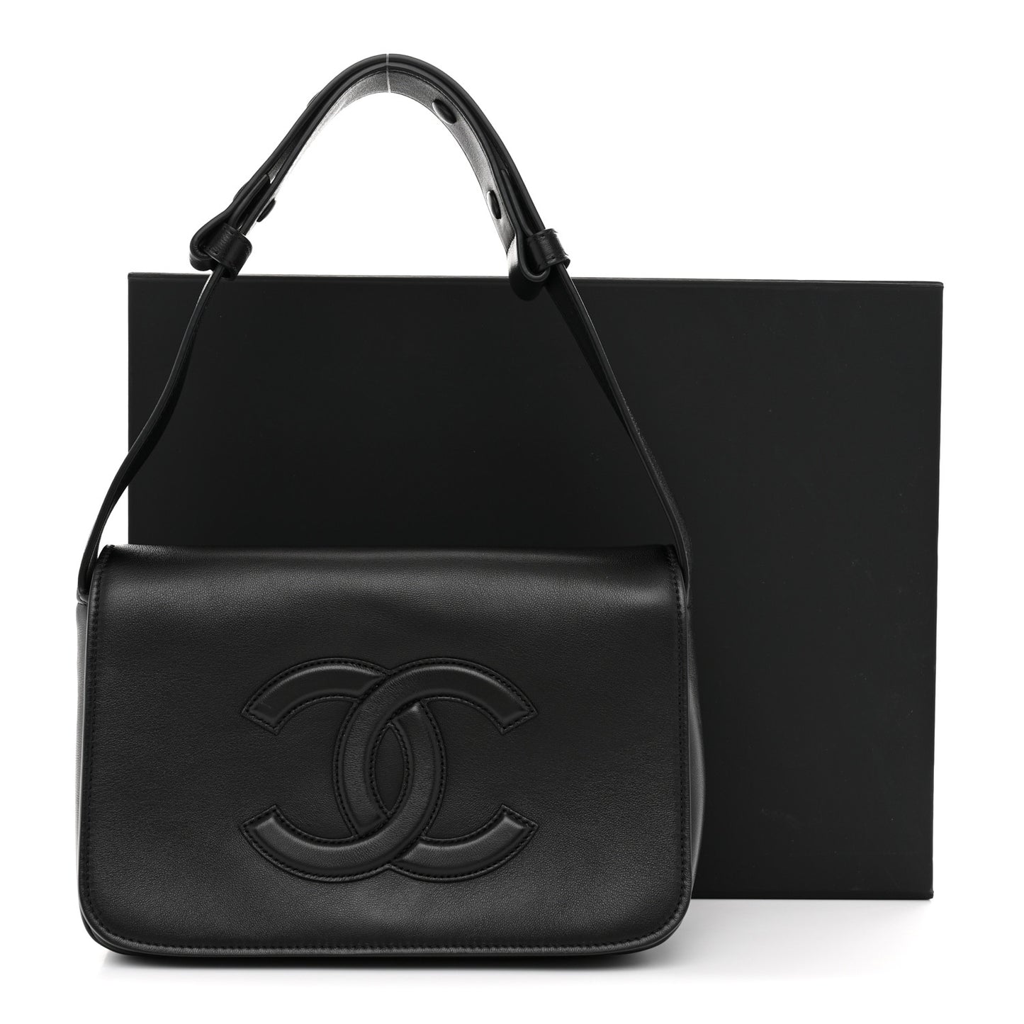 Lambskin CC Messenger Flap Black