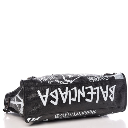 Balenciaga Agneau Arena Graffiti All Over Classic Hardware City Black White 4 of 9