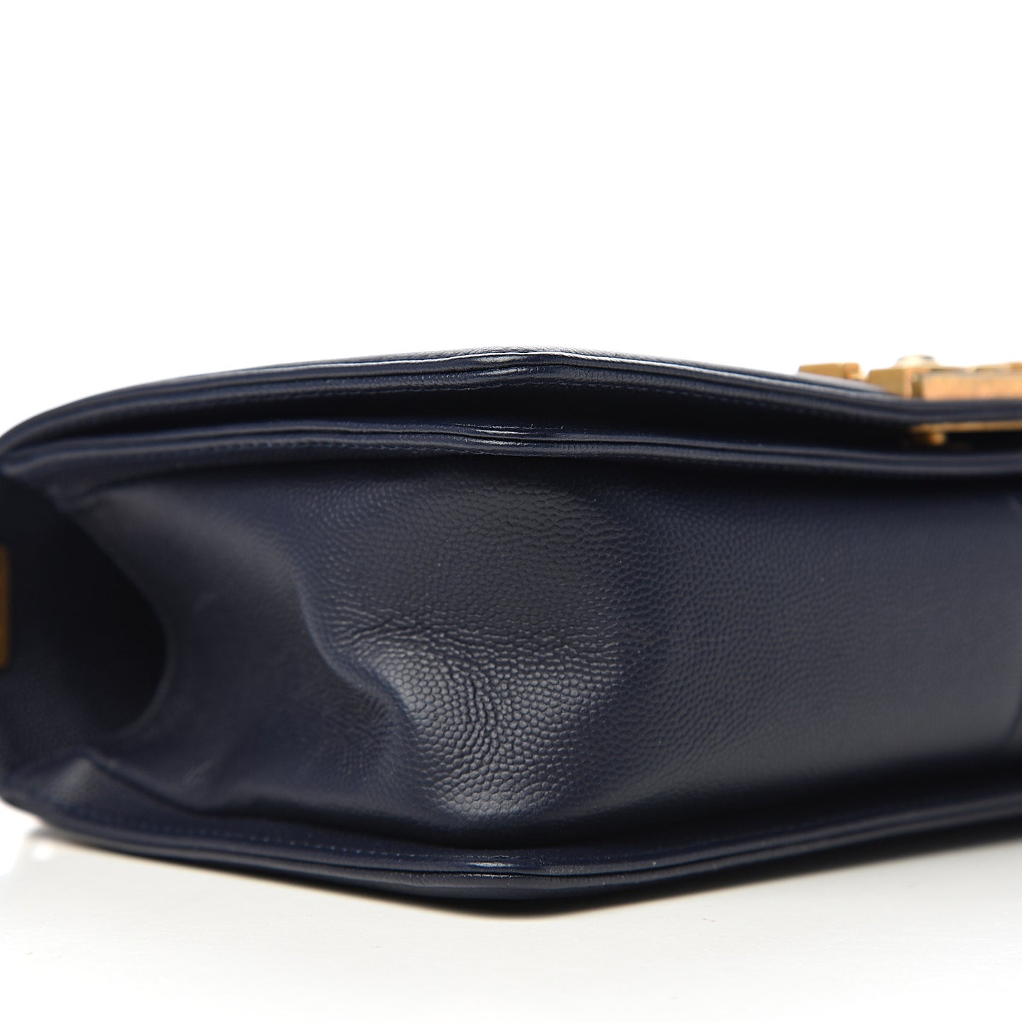 Caviar Quilted Medium Boy Flap Dark Blue