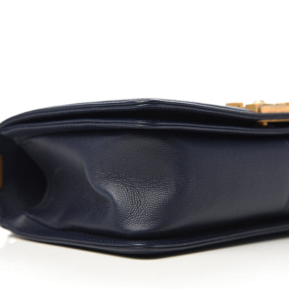 Chanel Caviar Quilted Medium Boy Flap Dark Blue 8 of 10