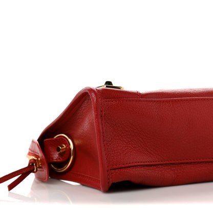 Balenciaga Chevre Gold Metallic Edge Hardware Mini City Rouge Groseille 8 of 9