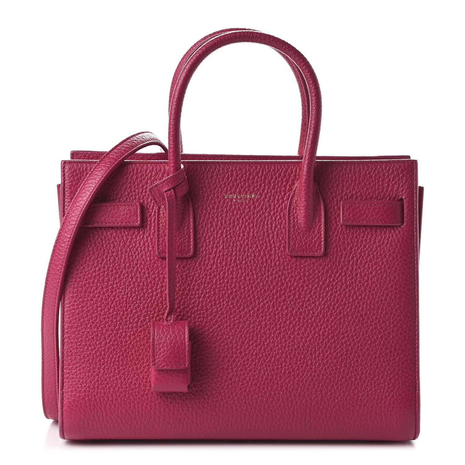 Saint Laurent Grained Calfskin Baby Sac De Jour Fuchsia 1 of 10