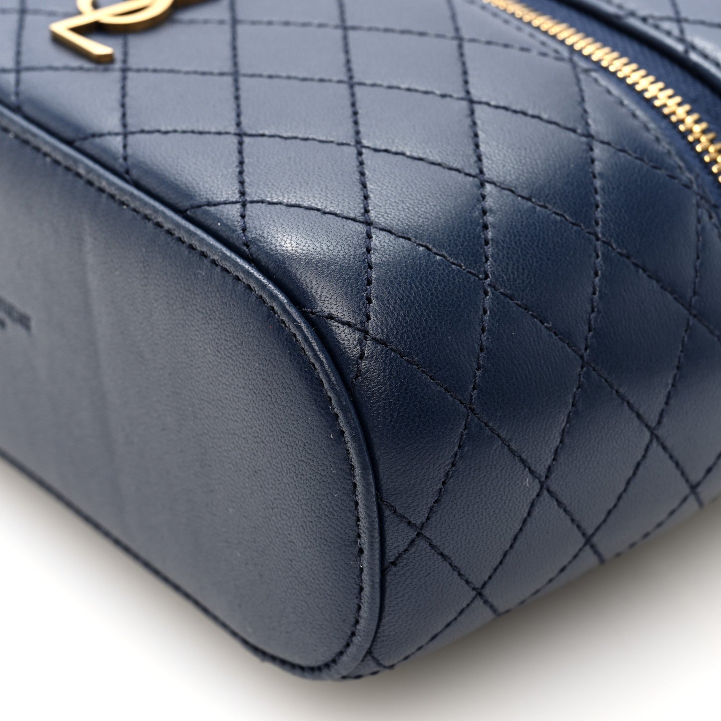 Lambskin Quilted Mini Gaby Vanity Case Marine
