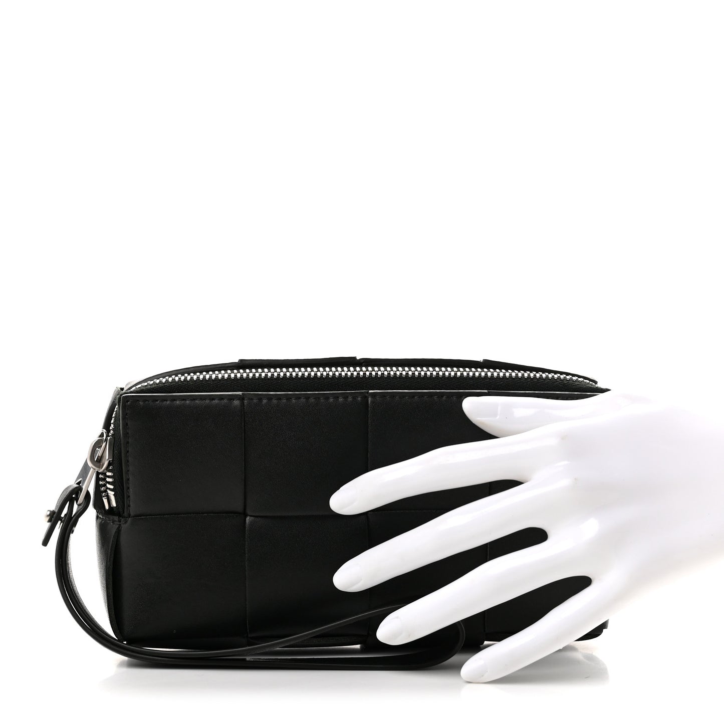 Nappa Maxi Intrecciato Cassette Wristlet Pouch Dark Moss