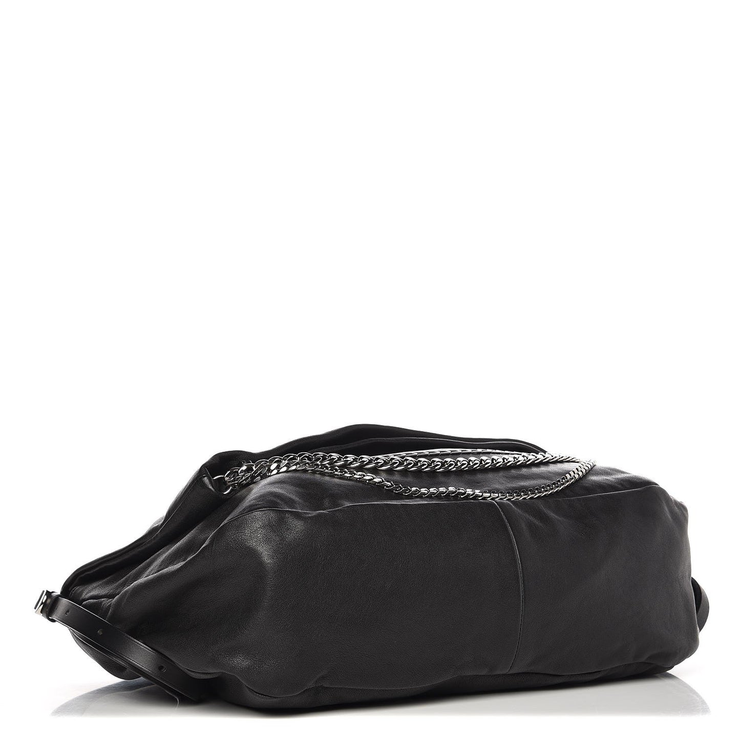 Lambskin Large Biker Hobo Black