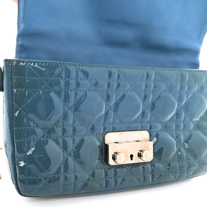 Christian Dior Patent Cannage New Lock Pouch Blue 11 of 11