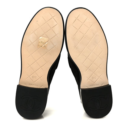 Chanel Corduroy Quilted CC Turnlock Loafers 36 Black 6 of 10