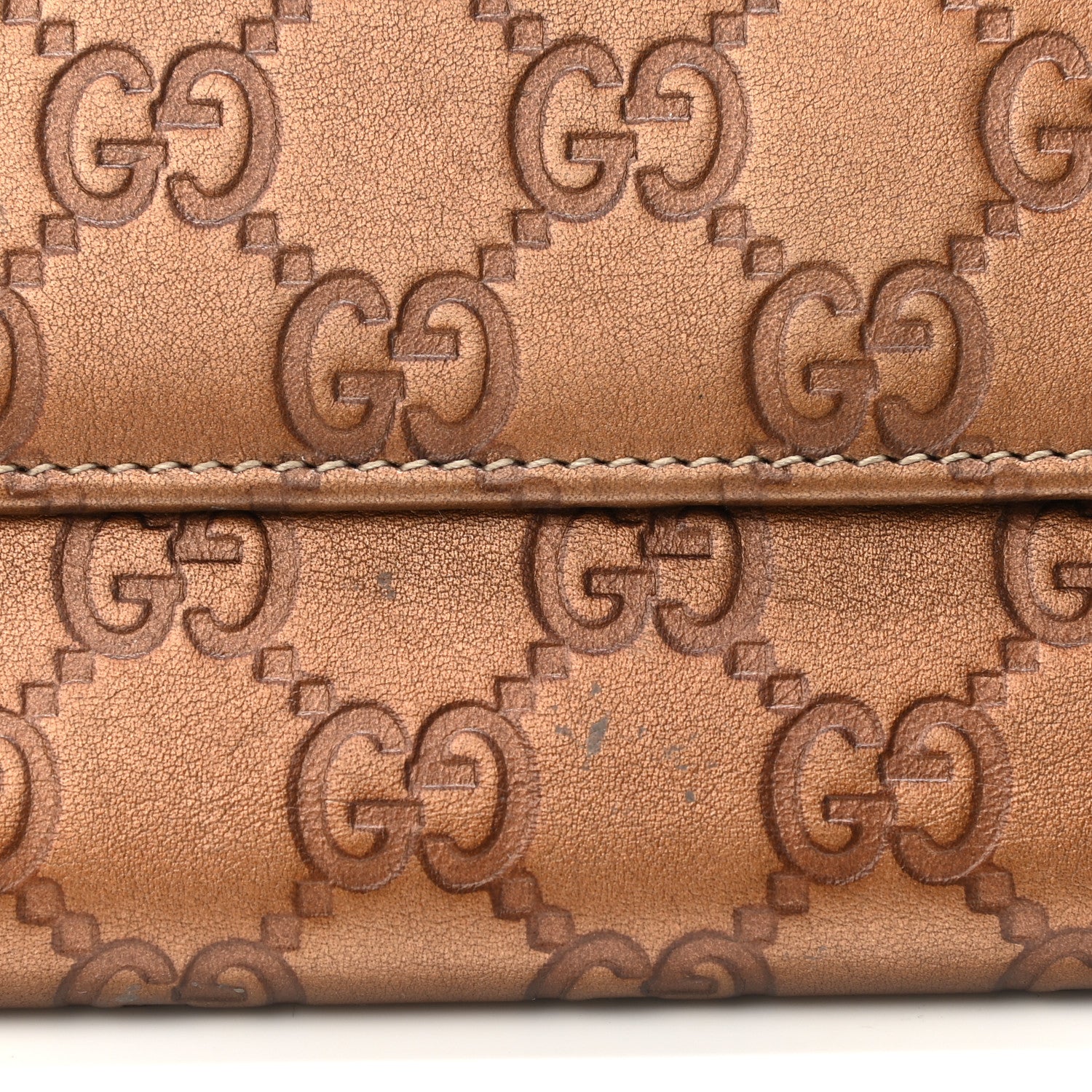 Gucci Metallic Guccissima Lovely Heart Continental Wallet Bronze 9 of 9