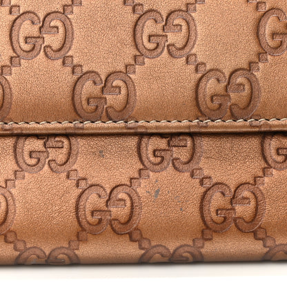 Gucci Metallic Guccissima Lovely Heart Continental Wallet Bronze 9 of 9